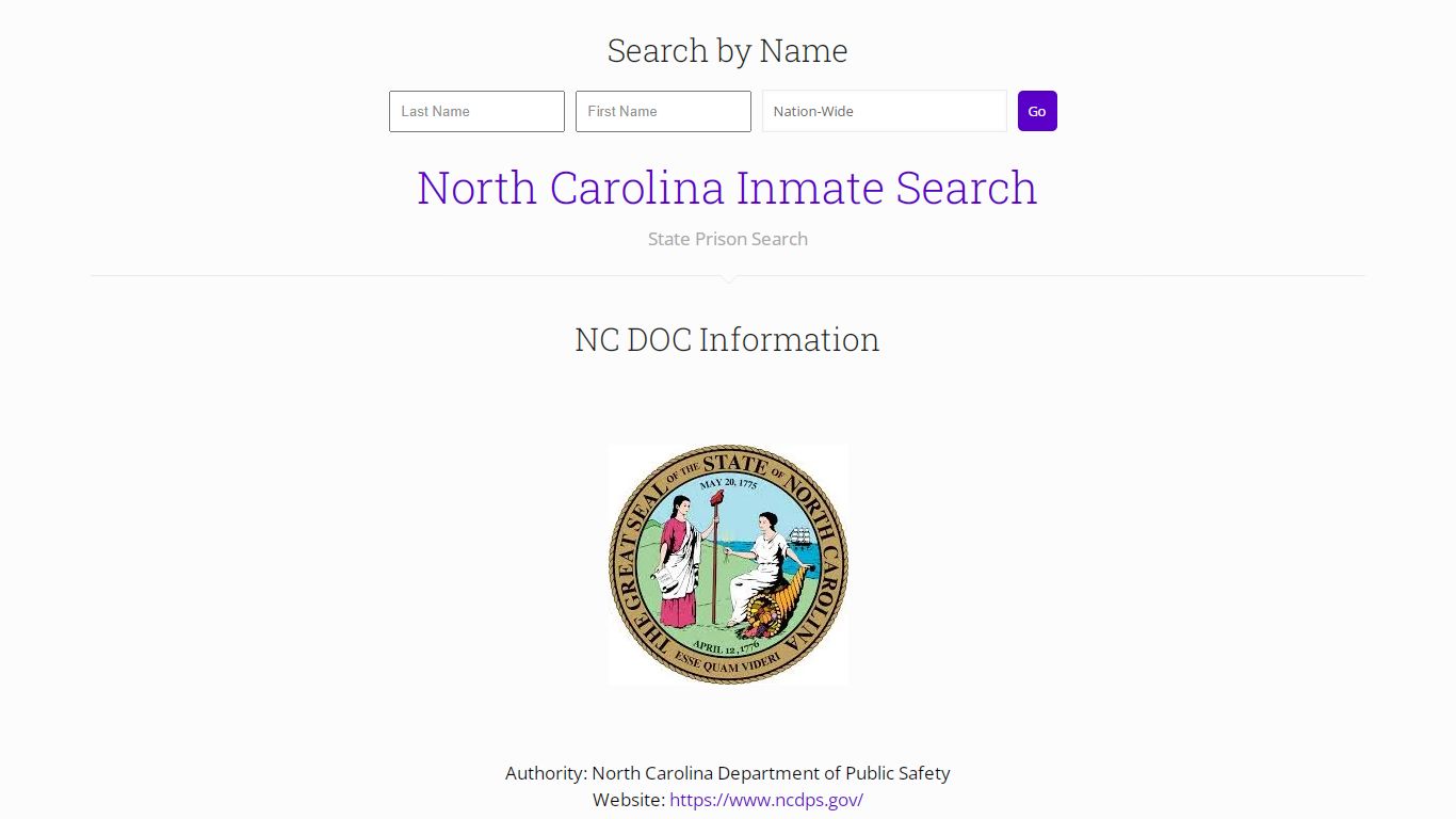 North Carolina Inmate Search | InmatesPlus